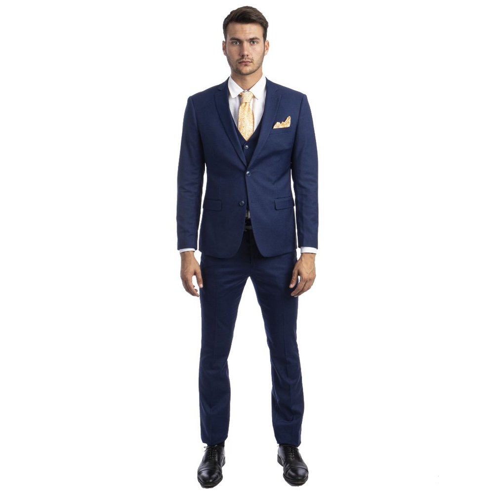 Men's Skinny-Fit 3pc Indigo Suit by Sean Alexander
